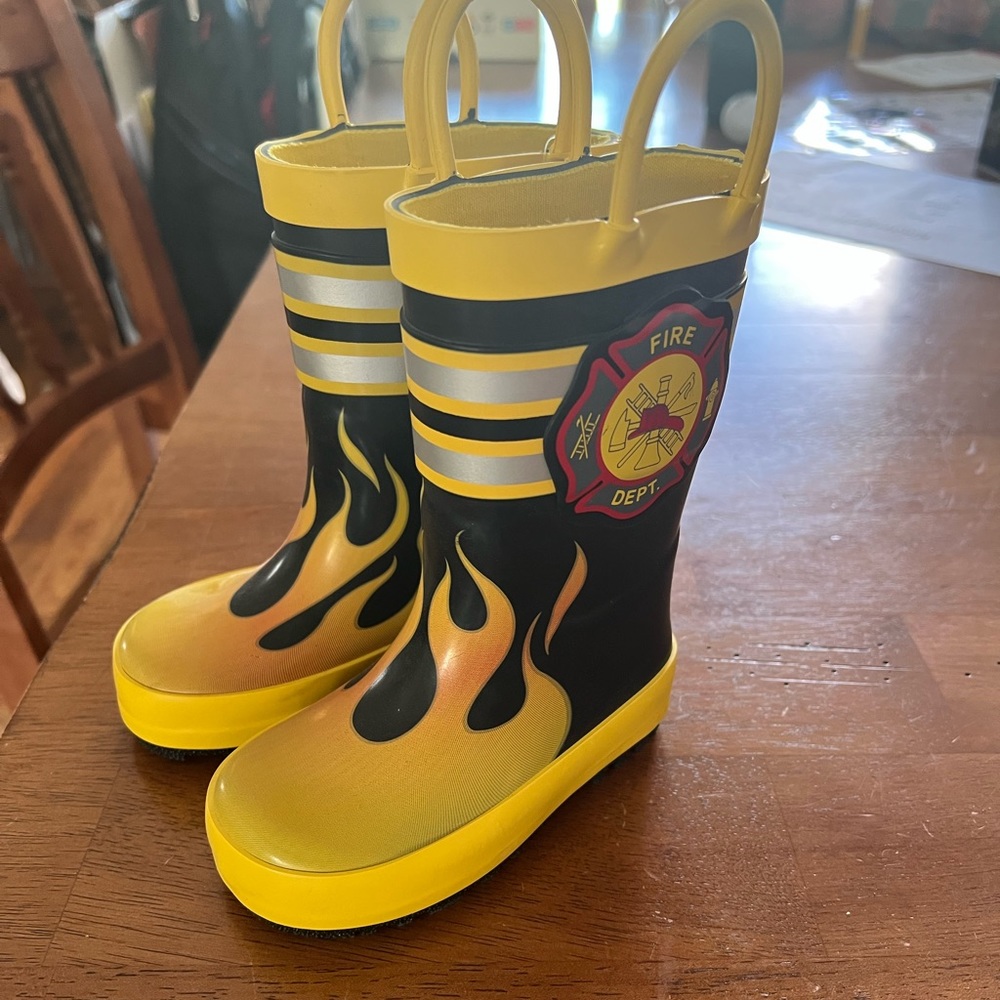 Fire Dept toddler rain boots. Never worn